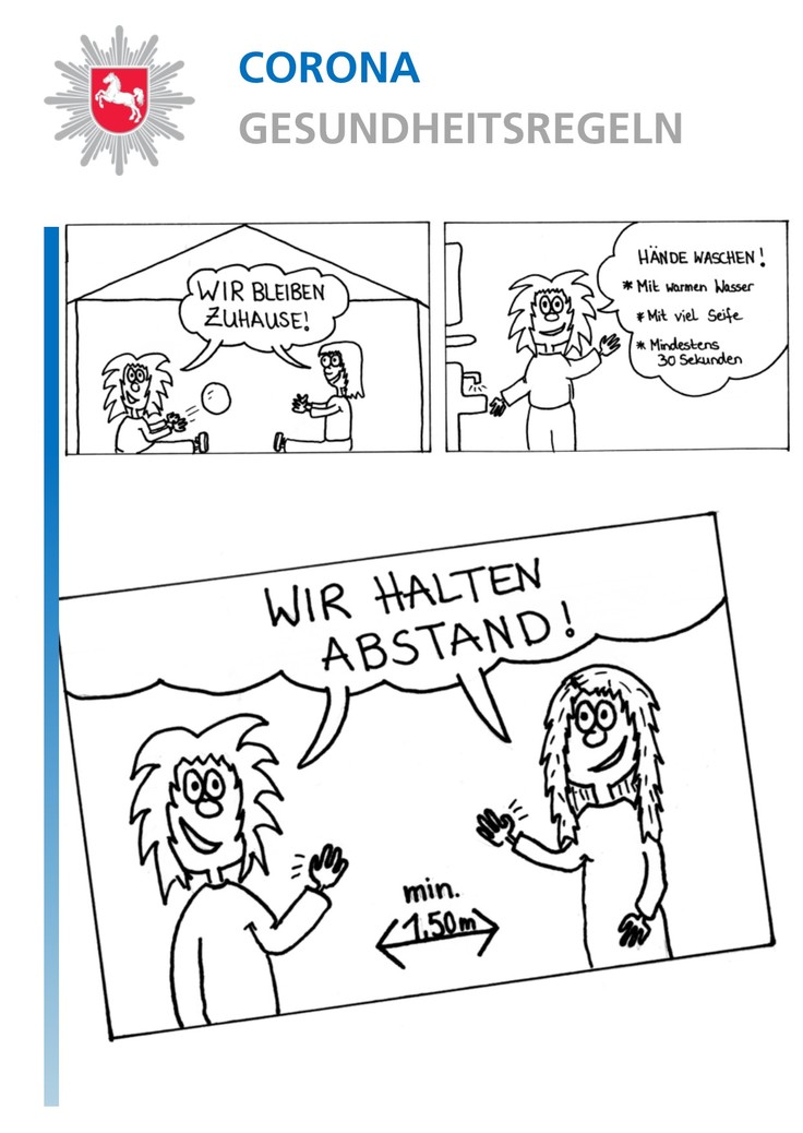 Hier die Regeln für Kids als Comic